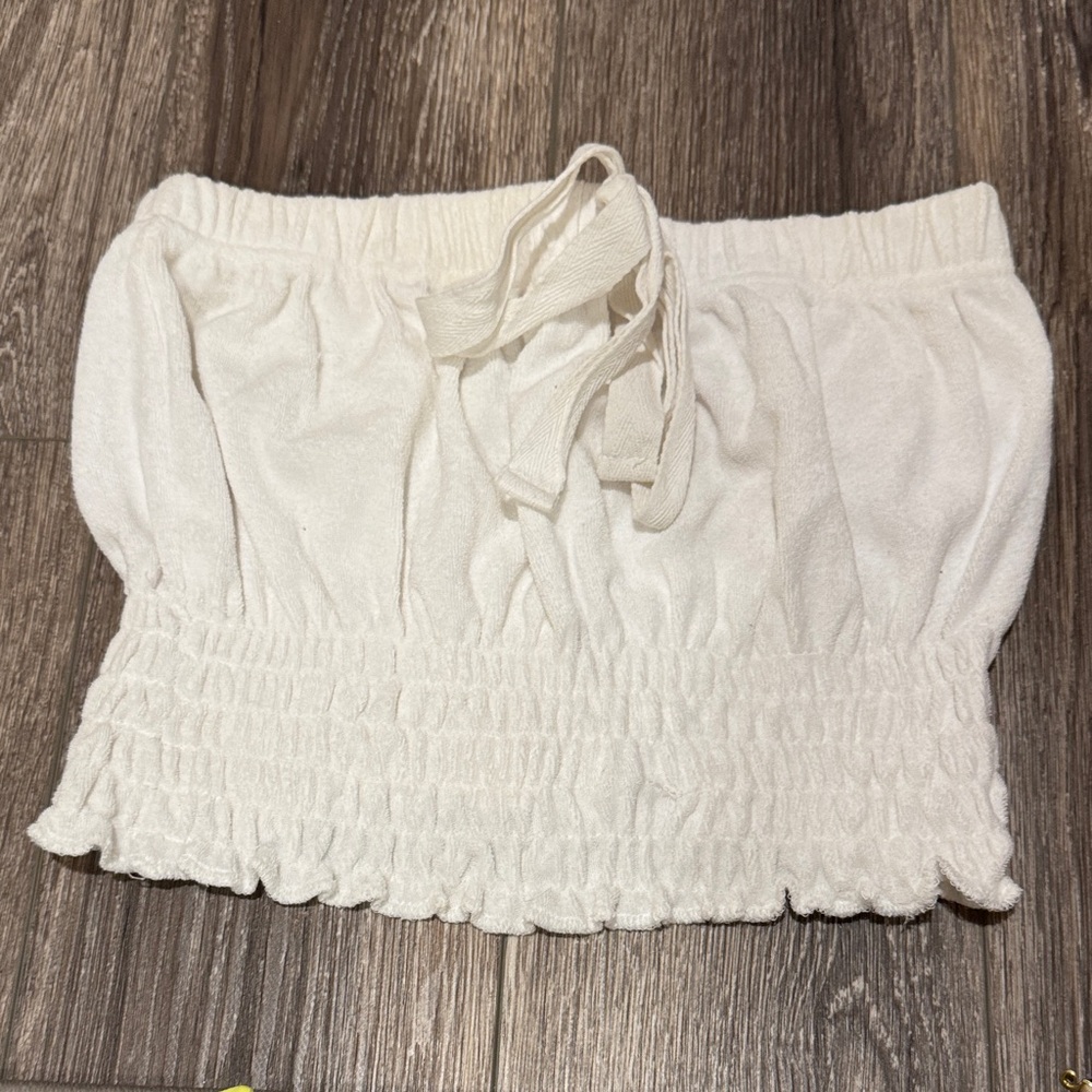 VENUS White Smocked Tank Top